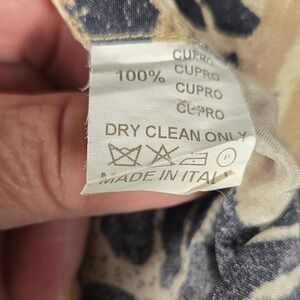 Giorgio Danieli Italy Cupro Abstract Print Button Down Shirt Brown Tan Black L